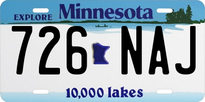 MN license plate 726NAJ