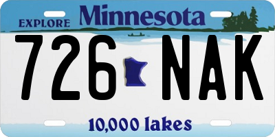 MN license plate 726NAK