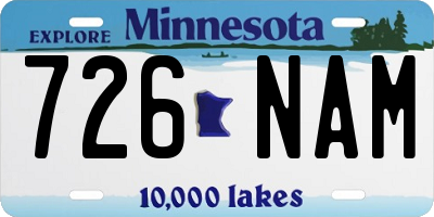MN license plate 726NAM