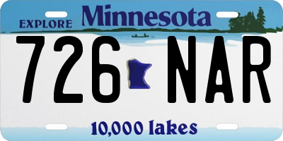 MN license plate 726NAR