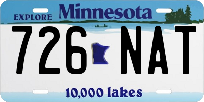 MN license plate 726NAT