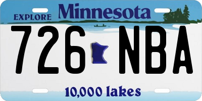 MN license plate 726NBA