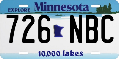 MN license plate 726NBC
