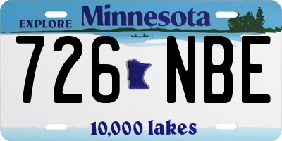 MN license plate 726NBE