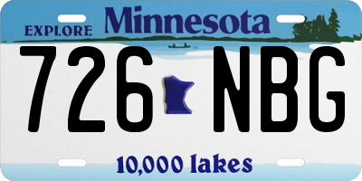 MN license plate 726NBG