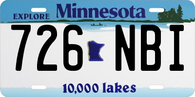 MN license plate 726NBI