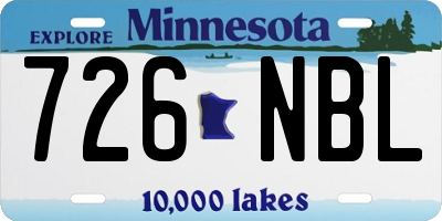MN license plate 726NBL
