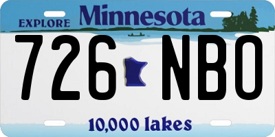 MN license plate 726NBO