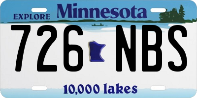 MN license plate 726NBS