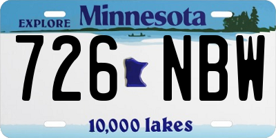 MN license plate 726NBW