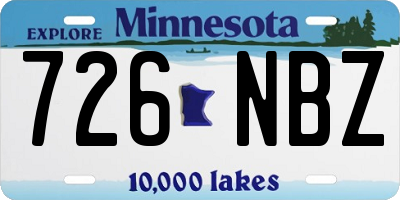 MN license plate 726NBZ
