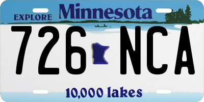 MN license plate 726NCA
