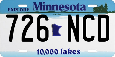 MN license plate 726NCD