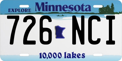 MN license plate 726NCI