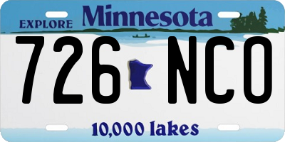 MN license plate 726NCO
