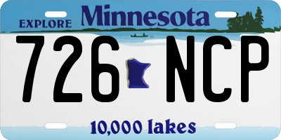 MN license plate 726NCP
