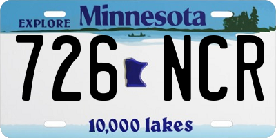 MN license plate 726NCR