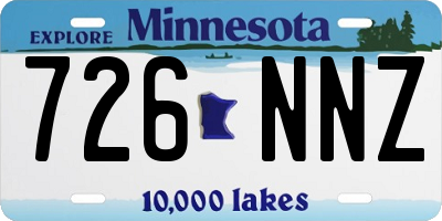 MN license plate 726NNZ