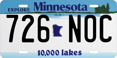 MN license plate 726NOC