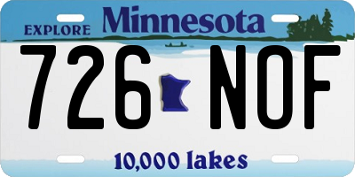 MN license plate 726NOF