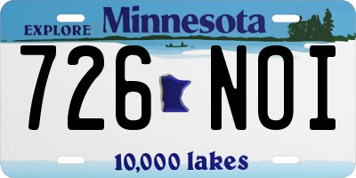 MN license plate 726NOI