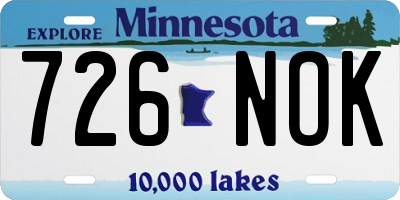 MN license plate 726NOK