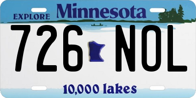 MN license plate 726NOL