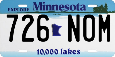 MN license plate 726NOM