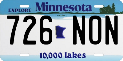 MN license plate 726NON