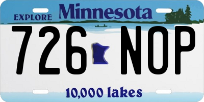 MN license plate 726NOP