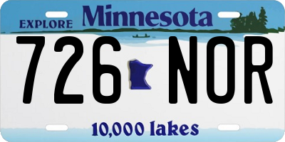 MN license plate 726NOR