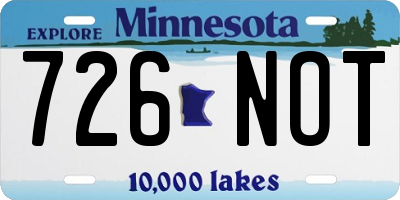 MN license plate 726NOT