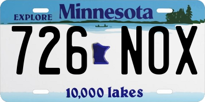 MN license plate 726NOX