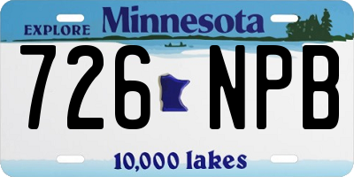 MN license plate 726NPB