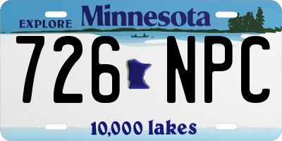 MN license plate 726NPC