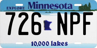 MN license plate 726NPF