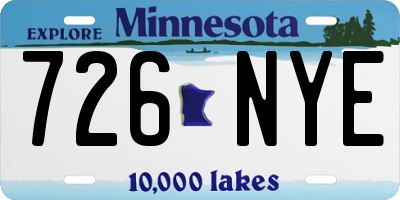 MN license plate 726NYE