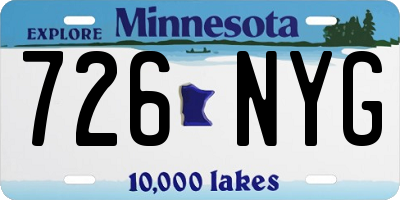 MN license plate 726NYG