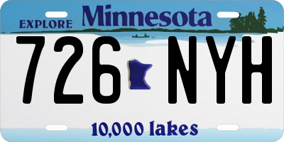 MN license plate 726NYH