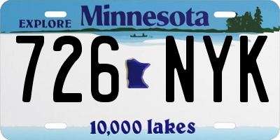 MN license plate 726NYK
