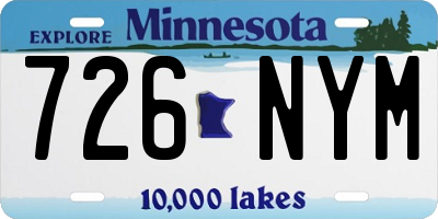 MN license plate 726NYM