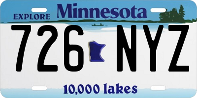 MN license plate 726NYZ
