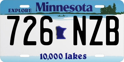 MN license plate 726NZB
