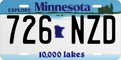 MN license plate 726NZD