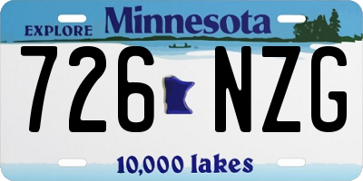 MN license plate 726NZG