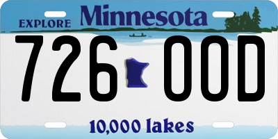 MN license plate 726OOD