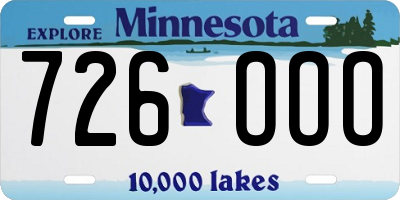 MN license plate 726OOO