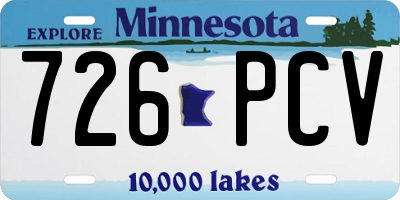 MN license plate 726PCV