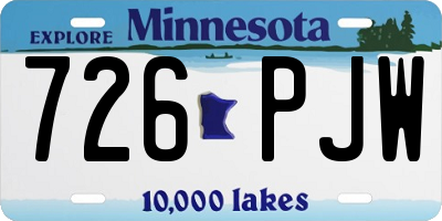 MN license plate 726PJW
