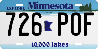 MN license plate 726POF